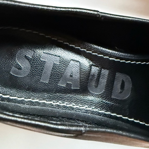 STAUD Becks Leather Loafers in Black 37.5 - Picture 11 of 16